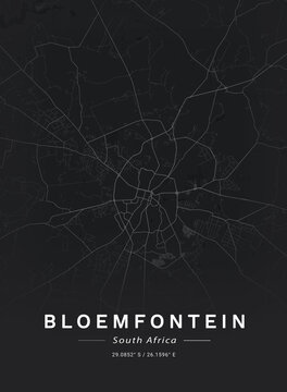 Map Of Bloemfontein, South Africa