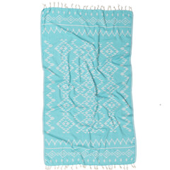 Rug patterned beach towel fashion Turkish kilim towels isolated cutout on white background