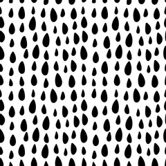 Black and white drops seamless pattern.Monochrome vector abstract pieces. Hand drawn modern design for card, print on clothes. Doodle stock illusration perfect for textile prints, kids design