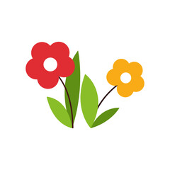 Flowers. Children s pattern on a white background. Vector illustration