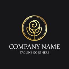 LUXURY ROSE LOGO IN GOLD COLOUR