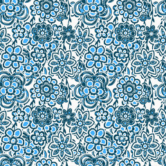 Elegant floral pattern in small hand draw flowers. Liberty style. Floral seamless background for fashion prints. Vintage print. Seamless vector texture. Spring bouquet.