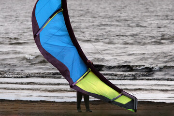 Kite surfer on beach