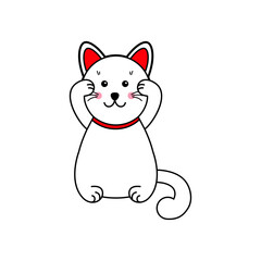 Neko the cat Lucky cat . EPS 10. Japanese cat. Vector illustration