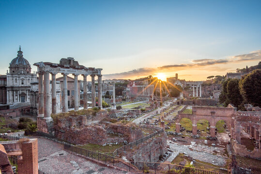 Sonnenaufgang am Palatin - Forum Romanum