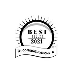 Best seller badge simple logo design. Best selling vector isolated