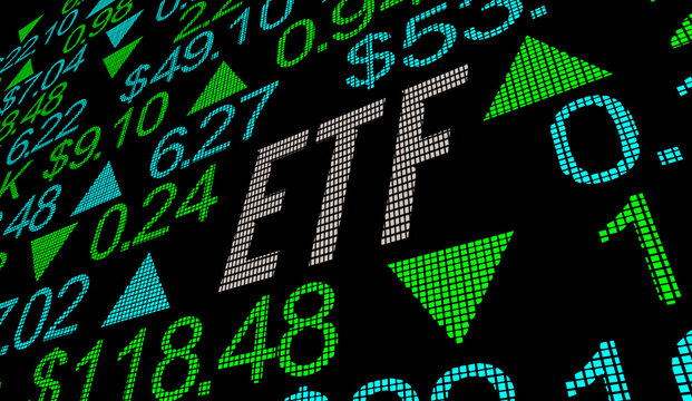 ETF Exchange Traded Fund Stock Market Investment Prices Ticker 3d Illustration