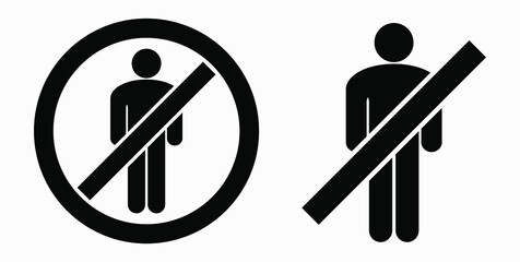 Ban on gathering people. Do not gather in groups. STOP rallies and meetings. Passage of people is prohibited. Vector icon.