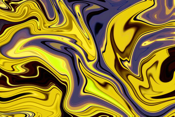 Obraz premium Yellow and violet abstract background fluid acrylic painting. Neon Liquid texture. illustration in the fluid art style