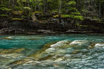 Mossy Cliffs Over McDonald Creek