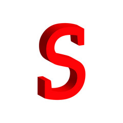 3d red letter s