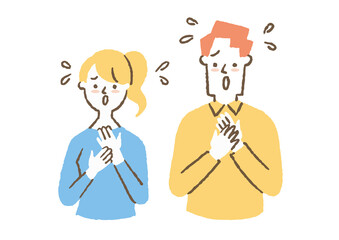 びっくりしている男女2人03