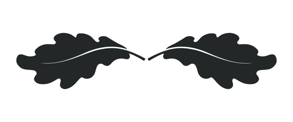 Oak leaves graphic icon. Oak leaves sign isolated on white background. Flat style. Pictogram for web graphics. Vector illustration