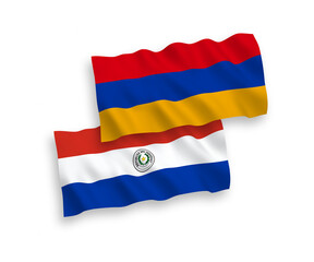 Flags of Paraguay and Armenia on a white background