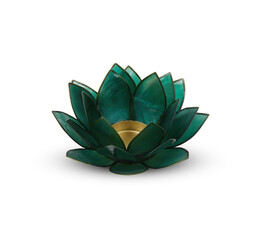 Accessories used to embroider candles in the center of a green lotus flower for Christmas decorations and more.