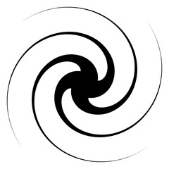 Radial, radiating spiral, swirl, twirl element shape