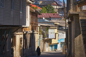 Old street of Botlikh city in Dagestan