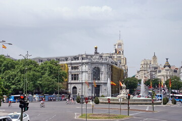 Cibeles Square in City of Madrid, Spain