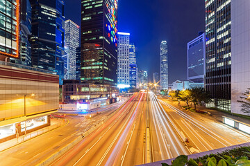 Fototapeta na wymiar Hong Kong's busy city highway