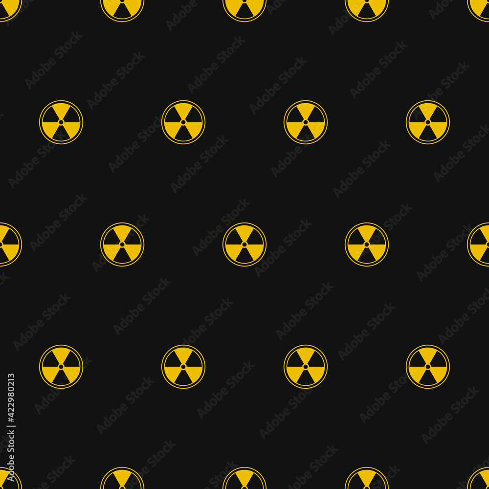 Poster radiation sign pattern. vector yellow sign radiation pattern.