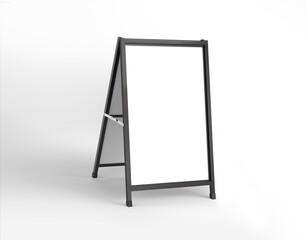Blank A-Frame advertising branding banner stand on isolated background