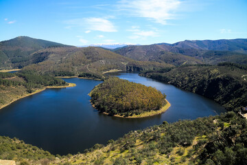 Fototapeta na wymiar Melero meander, in the province of Cáceres, ExtremaduraValladolid, Spain