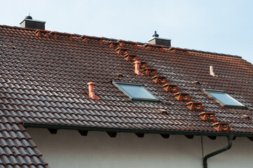 steps at a roof for climbing to chimneys