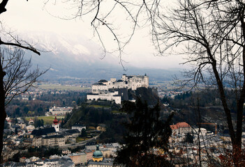 Beautiful view of Salzburg skyline with Festung Hohensalzburg , Salzburg, Austria