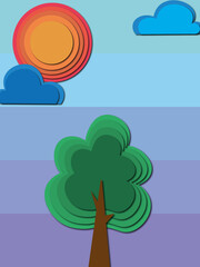 Fototapeta premium tree on the sky