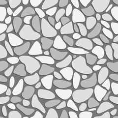 Seamless background of large natural stones. Cartoon flat style