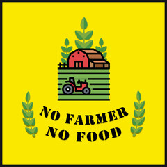 No farmer no food indian protest . card , banner, background 