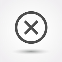 Wrong mark icon x in checkbox. Vector