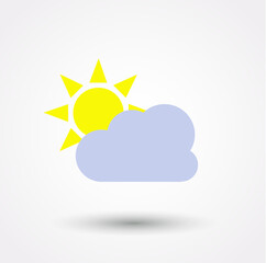 Sun cloud weather icon. Vector
