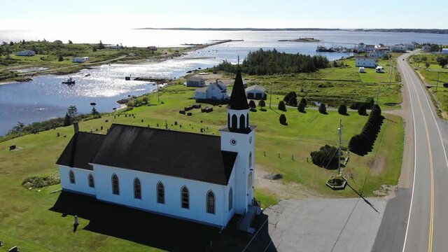 Small Seaside Village Aerial in Summer
