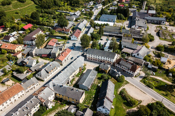 Aerial view of town Sabile, Latvia.