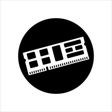 white ram module on black circle clip art preview