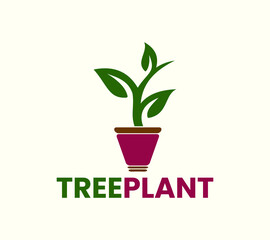 Tree planting logo design. Seedling growing, tree planting, agriculture, grow design inspiration.