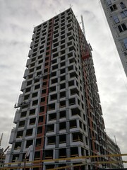 urban apartment buildings under construction, Construction, Facade