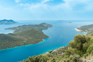 Fototapeta na wymiar View of Mediterranean coast near Kas town, southern Turkey
