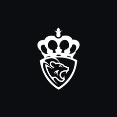 Lion head protection logo icon design illustration