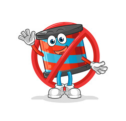 say no to barber shop mascot. cartoon vector