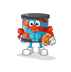 barber shop playing rugby character. cartoon mascot vector