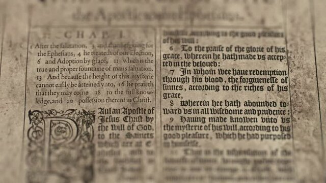 The Epistle Of Paul To The Ephesians - Slider Shot, Old Paper Bible, King James Bible