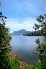 Fototapeta na wymiar Lake near the Sri Padaya in Sri Lanka.