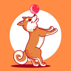 shiba inu dog illustration. mascot design