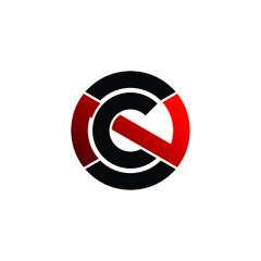 Fototapeta premium Letter NC, CN circle logo design vector