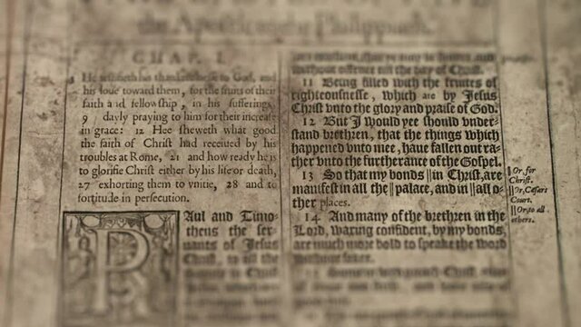 The Epistle Of Paul To The Philippians - Slider Shot, Old Paper Bible, King James Bible