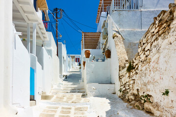 Street in Mykonos in Greece