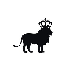 king lion crown and silhouette logo concept