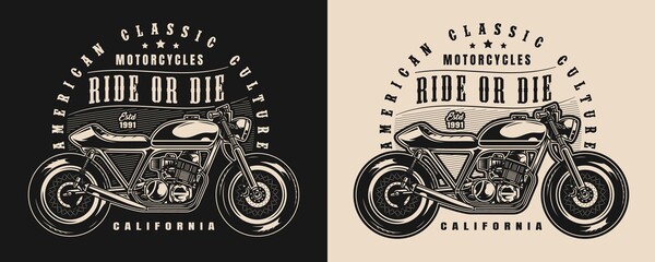 Classic motorcycle vintage badge © DGIM studio